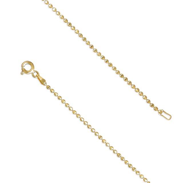 Buy 18K Gold Plated 16 Inch Diamond-Cut Bead Chain by World of Jewellery