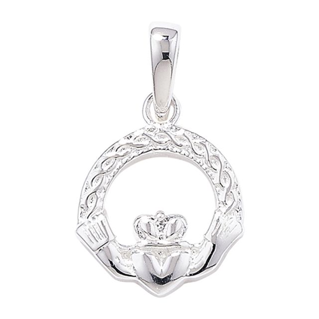 Buy Sterling Silver Claddagh Pendant by World of Jewellery