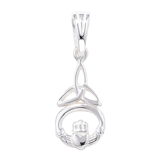 Buy Sterling Silver Celtic Claddagh Pendant by World of Jewellery