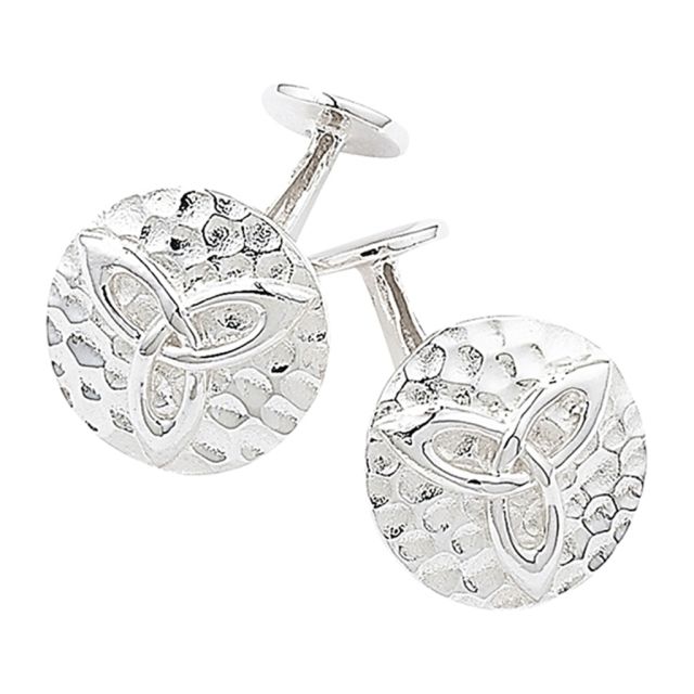 Buy Sterling Silver Hammered Celtic Cufflinks by World of Jewellery