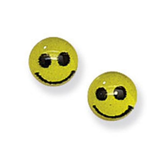 Buy Childrens Sterling Silver Yellow Smiley Face Stud Earrings by World of Jewellery