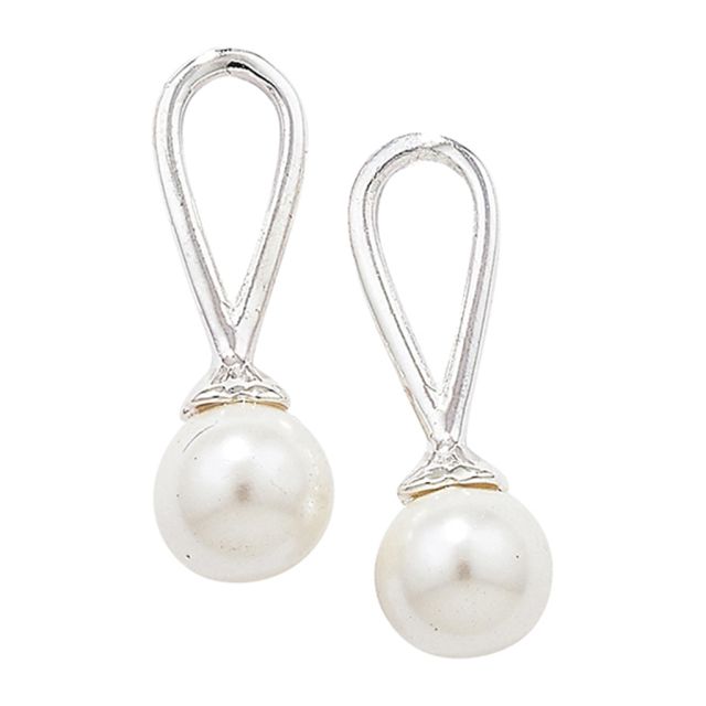 Buy Sterling Silver Pearl Drop Earrings by World of Jewellery
