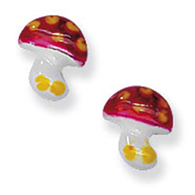 Buy Childrens Sterling Silver Mushroom Stud Earrings by World of Jewellery
