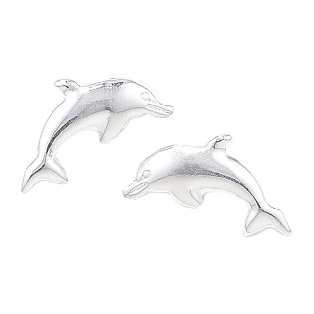 Buy Sterling Silver Dolphin Earrings by World of Jewellery