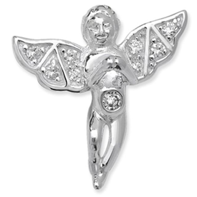 Buy Sterling Silver Cubic Zirconia Angel Pendant by World of Jewellery