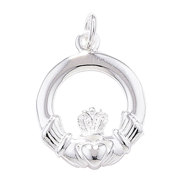 Buy Sterling Silver Claddagh Pendant by World of Jewellery