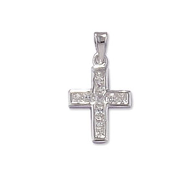 Buy Sterling Silver Cubic Zirconia Cross Pendant by World of Jewellery