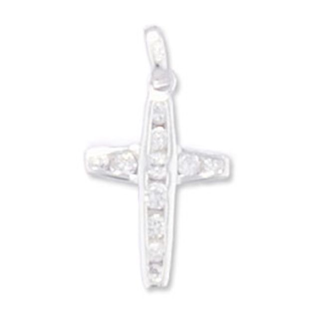 Buy Sterling Silver Cubic Zirconia Cross Pendant by World of Jewellery