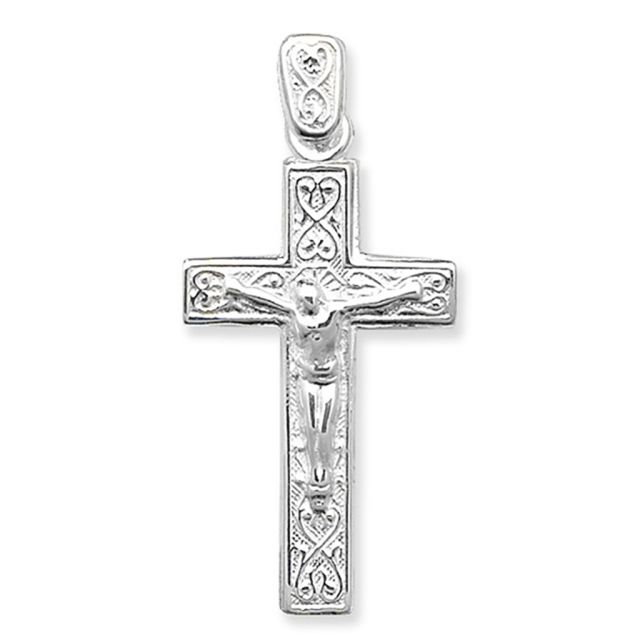 Buy Sterling Silver Plain Fancy Crucifix Pendant by World of Jewellery