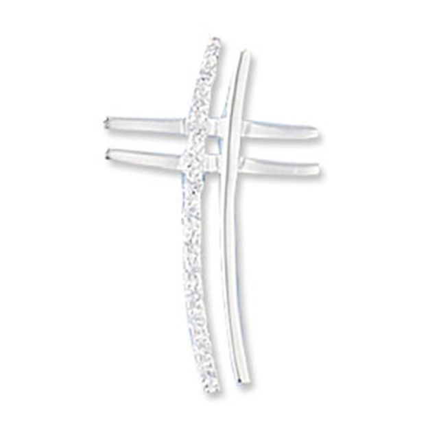 Buy Sterling Silver Cubic Zirconia Cross Pendant by World of Jewellery