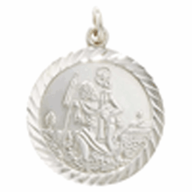 Buy Sterling Silver Round St Christopher Pendant by World of Jewellery