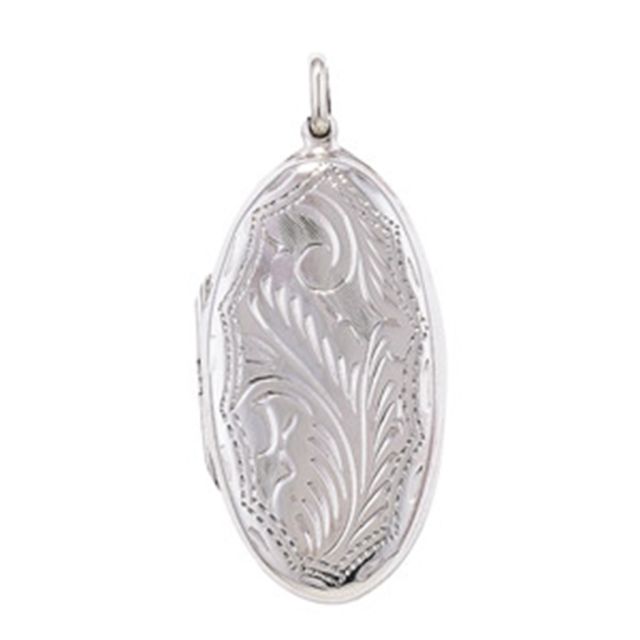Buy Sterling Silver Engraved Oval Locket by World of Jewellery