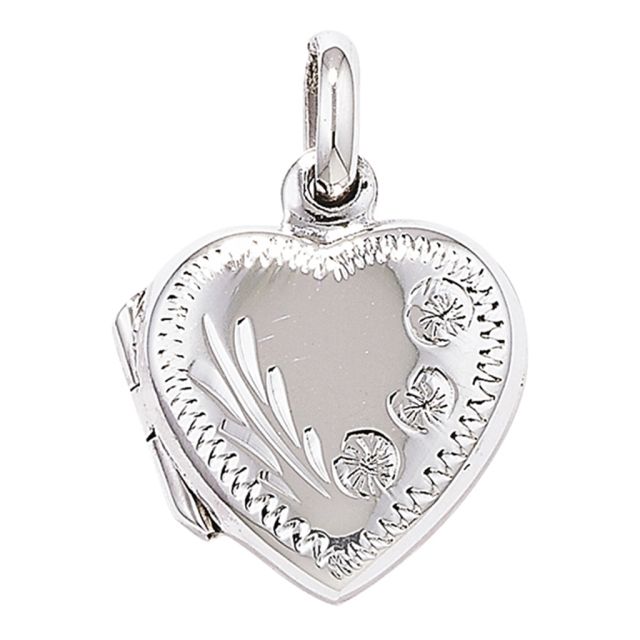 Buy Sterling Silver Engraved Heart Locket by World of Jewellery