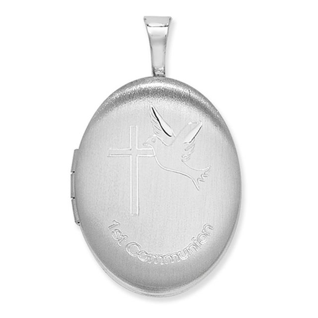 Buy Sterling Silver 1st Communion Oval Locket by World of Jewellery