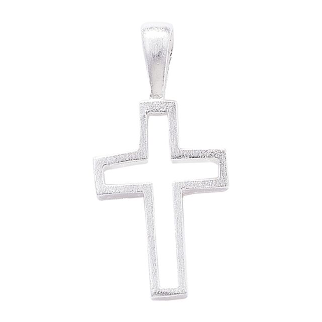 Buy Sterling Silver Frosted Cross Pendant by World of Jewellery