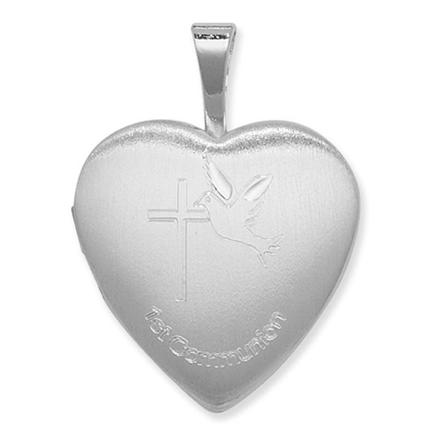 Buy Sterling Silver 1st Communion Heart Locket by World of Jewellery