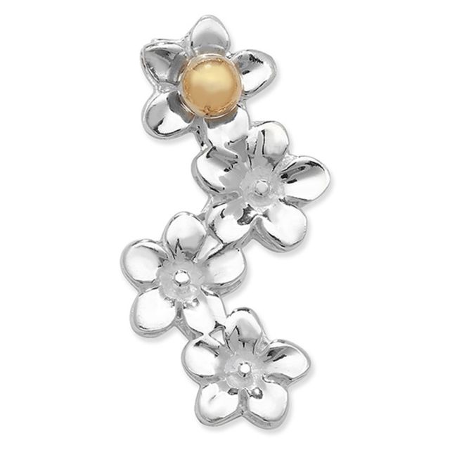 Buy Sterling Silver & Gold Plated Daisy Flower Pendant by World of Jewellery