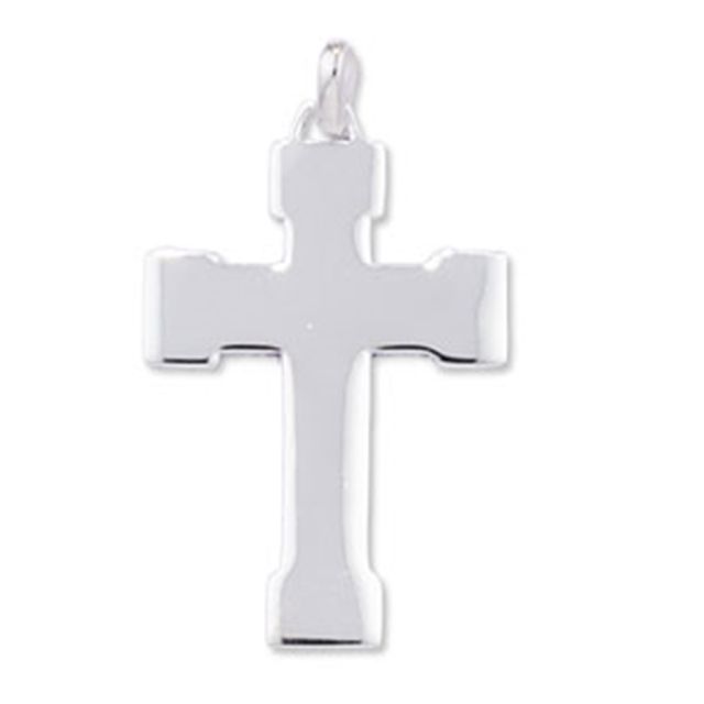 Buy Sterling Silver Plain Cross Pendant by World of Jewellery