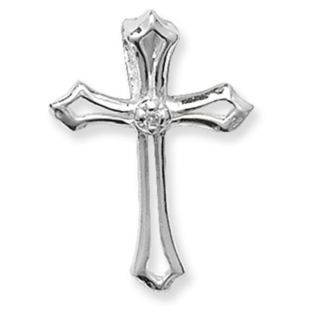 Buy Sterling Silver Cubic Zirconia Cross Pendant by World of Jewellery