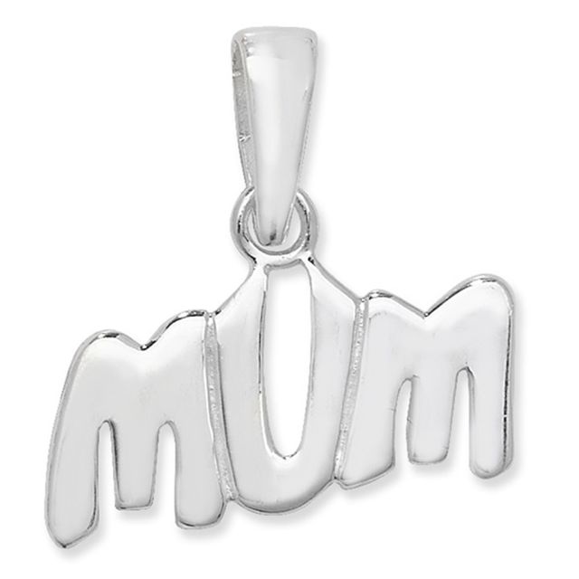 Buy Sterling Silver Plain Mum Pendant by World of Jewellery