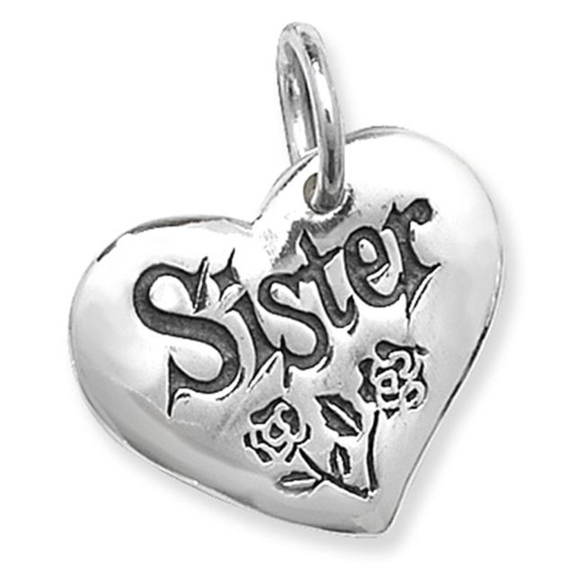 Buy Sterling Silver Sister Heart Pendant by World of Jewellery