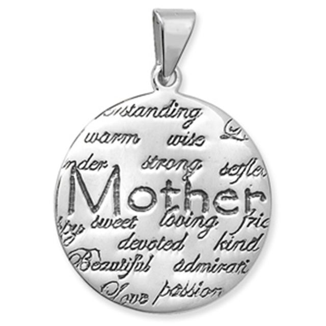 Buy Sterling Silver Round Mother Pendant by World of Jewellery