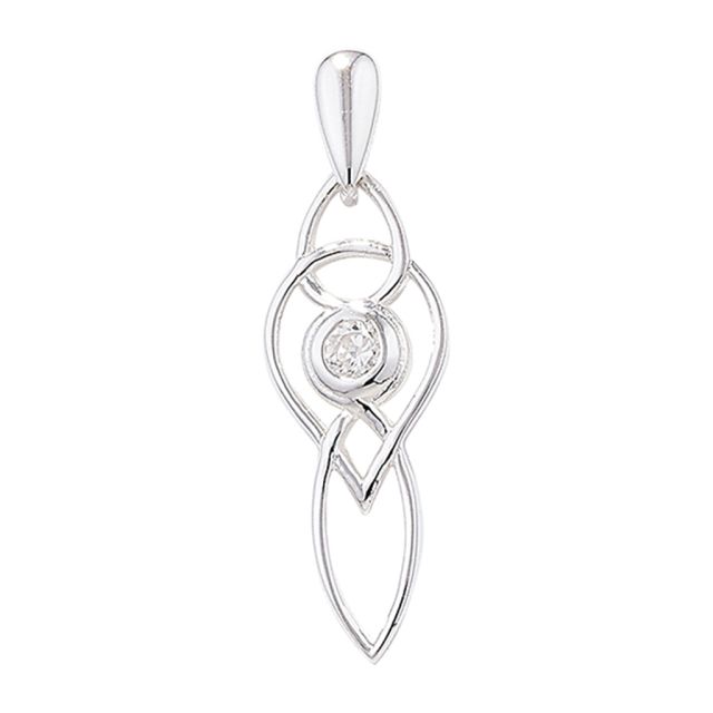 Buy Sterling Silver Cubic Zirconia Celtic Pendant by World of Jewellery