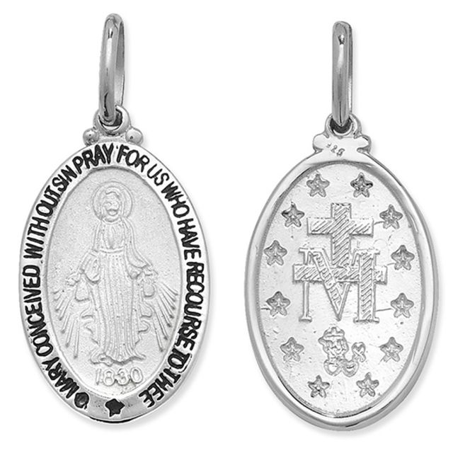 Buy Sterling Silver Oval Double Sided Miraculous Pendant by World of Jewellery