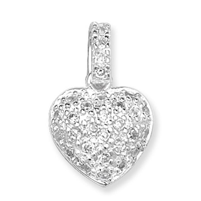 Buy Sterling Silver Cubic Zirconia Heart Pendant by World of Jewellery