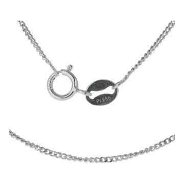 Boys 950 Solid Plain Platinum 1mm Curb Chain Necklace 16 - 20 Inch