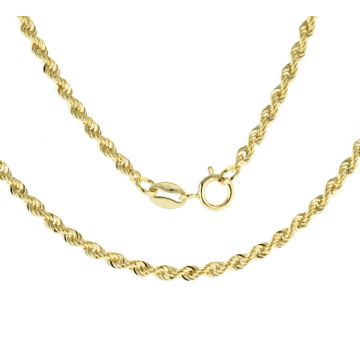 9ct 2mm Gold Rope Chain Necklace 16 - 24 Inch