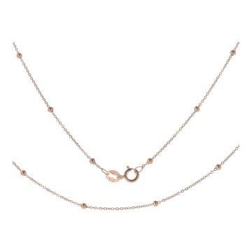 9ct Rose Gold Flat Trace and Bead Ball Chain Necklace 16 - 24 Inch