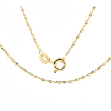 9ct Gold 1mm Diamond Cut Chain Necklace 16 - 20 Inch