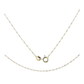 9ct Gold 1mm Diamond Cut Singapore Twisted Curb Chain Necklace 16 - 18 Inch