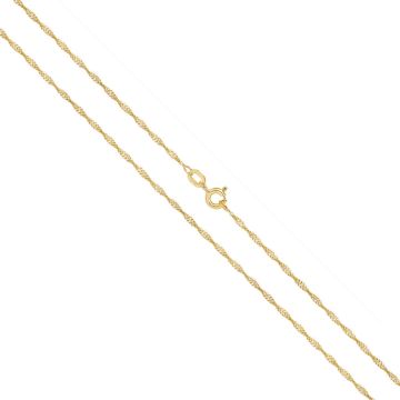9ct Gold 1mm Singapore Twisted Curb Chain Necklace 16 - 20 Inch