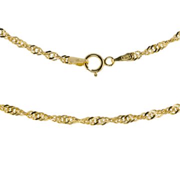 Girls Solid 9ct Gold Singapore 2mm Chain Necklace 16 - 24 Inch