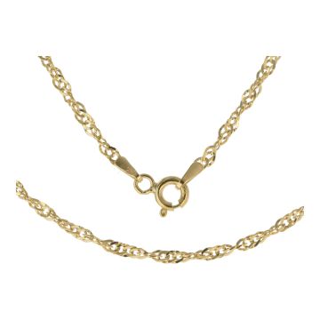 9ct Gold 1mm Light Twist Singapore Chain Necklace 16 - 24 Inch