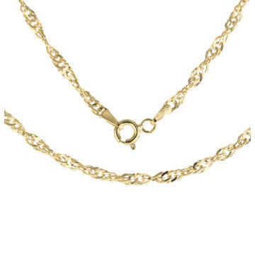 9ct Gold 2mm Tight Twist Singapore Chain Necklace 16 - 24 Inch