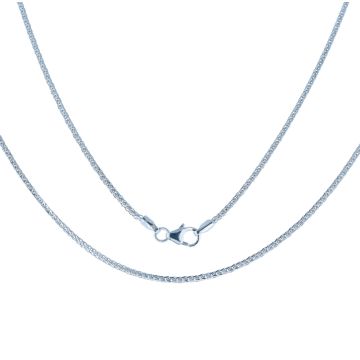 Mens 9ct White Gold Spiga Wheat 2mm Chain Necklace 16 - 24 Inch