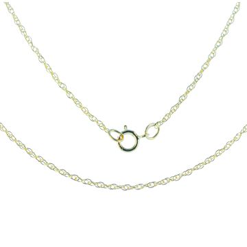 9ct Gold 1mm Prince of Wales Rope Chain Necklace 16 - 20 Inch