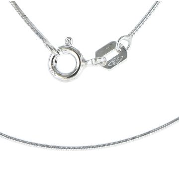 Mens 9ct White Gold Diamond Cut Fine Snake Chain Necklace 16 - 18 Inch