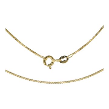 9ct Gold 1mm Box Chain Necklace 16 - 20 Inch