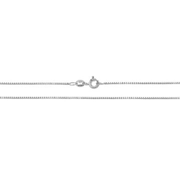 9ct White Gold 1mm Box Chain Necklace 16 - 20 Inch