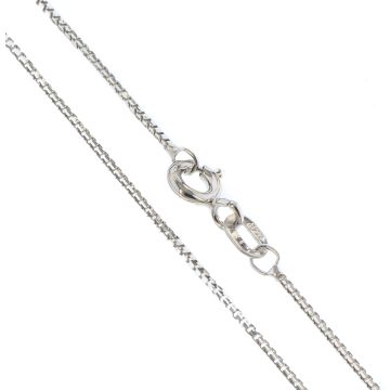 9ct White Gold Fine Box Chain Necklace 16 - 20 Inch