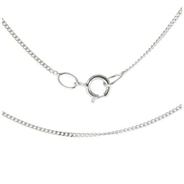 Mens 9ct White Gold Fine Close Curb Chain Necklace 16 - 18 Inch