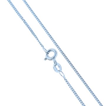Mens 9ct White Gold Close Curb Chain Necklace 16 - 24 Inch
