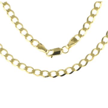Girls 9ct Gold 3mm Flat Bevelled Curb Chain Necklace 16 - 24 Inch