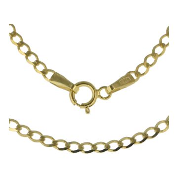 Girls 9ct Gold Flat Bevelled Curb 2mm Chain Necklace 16 - 24 Inch