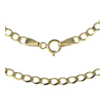 Girls 9ct Gold Flat Bevelled Curb 3mm Chain Necklace 16 - 24 Inch