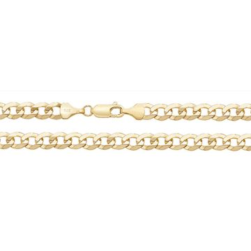 Girls 9ct Gold 6mm Flat Bevelled Curb Chain Necklace 18 - 24 Inch